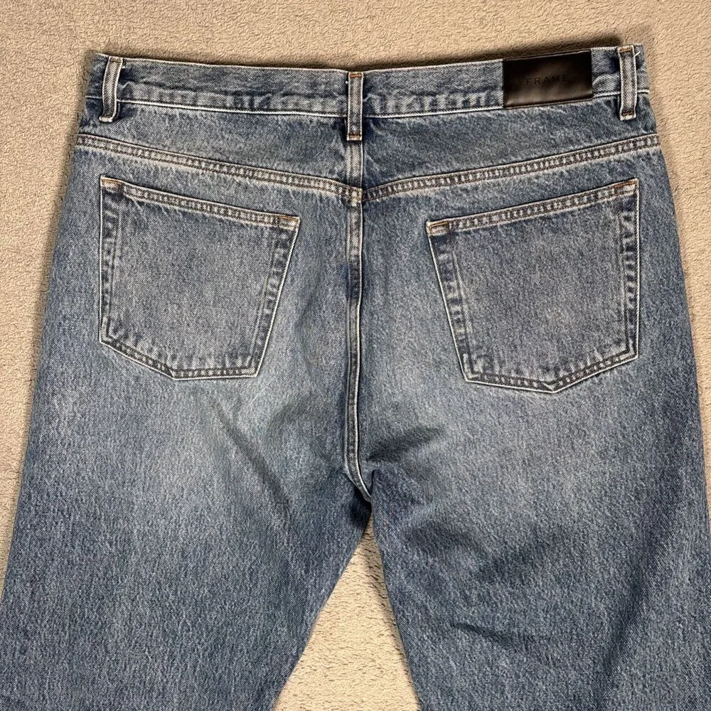Frame Jeans Men’s Size 36 Straight Leg‎ Light Wash Button Fly Whiskers